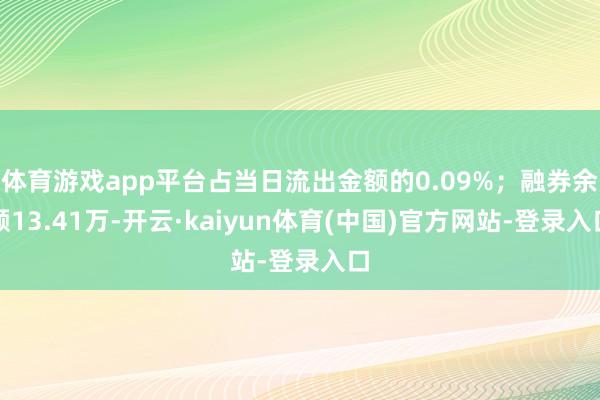 体育游戏app平台占当日流出金额的0.09%；融券余额13.41万-开云·kaiyun体育(中国)官方网站-登录入口