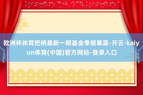 欧洲杯体育把柄最新一期基金季报暴露-开云·kaiyun体育(中国)官方网站-登录入口